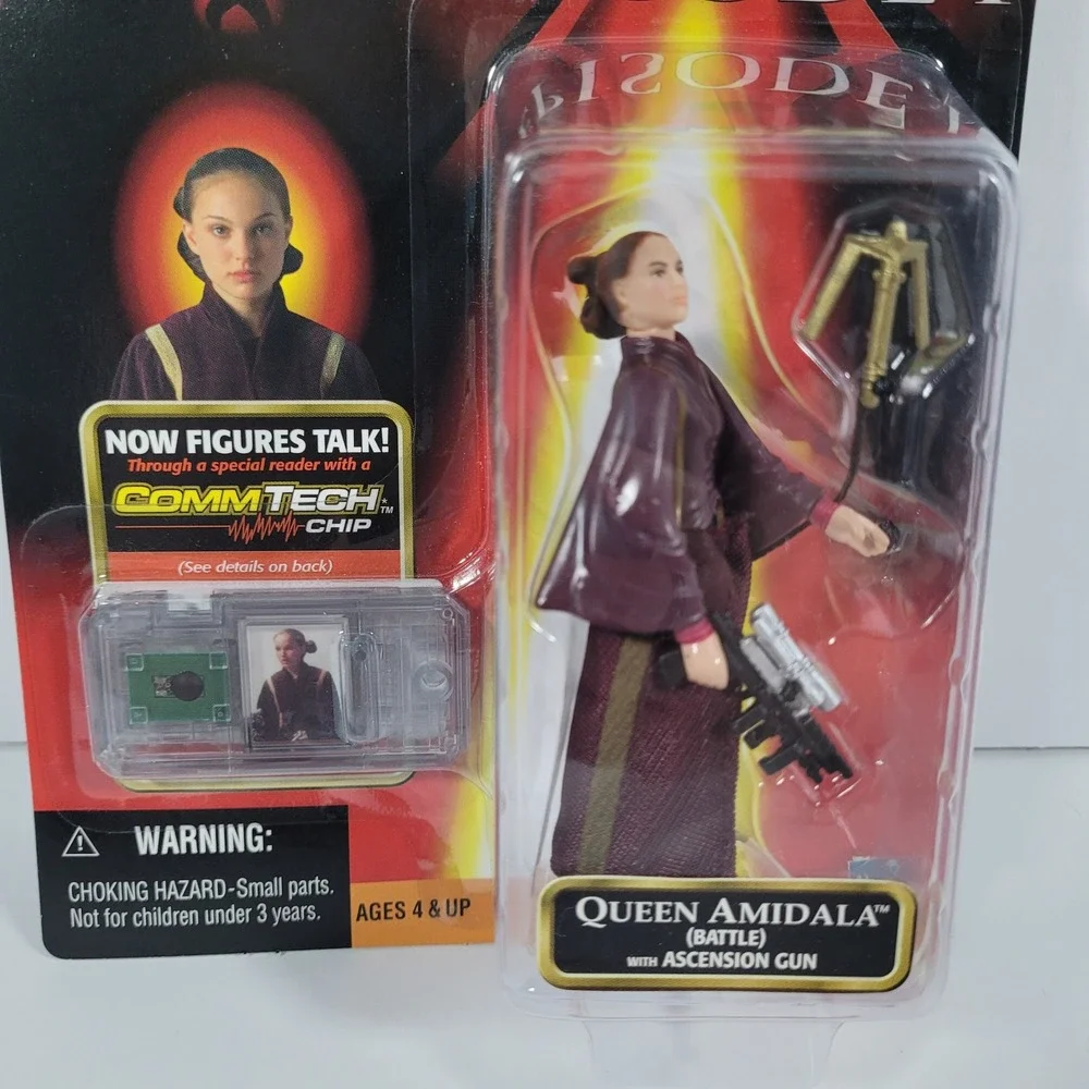Star Wars Episode I Queen Amidala Battle Action Figure CommTech Chip Hasbro 1999